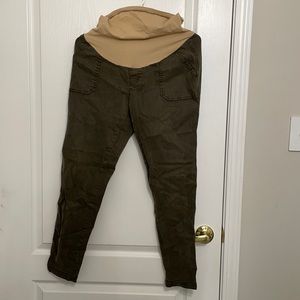 Olive green maternity jeans